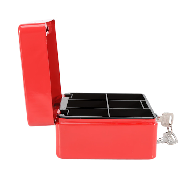 1st Mini Bärbart Strykjärn Smålåsbart Kontanter Pengar Mynt Säkerhetsbox Hushåll (röd)