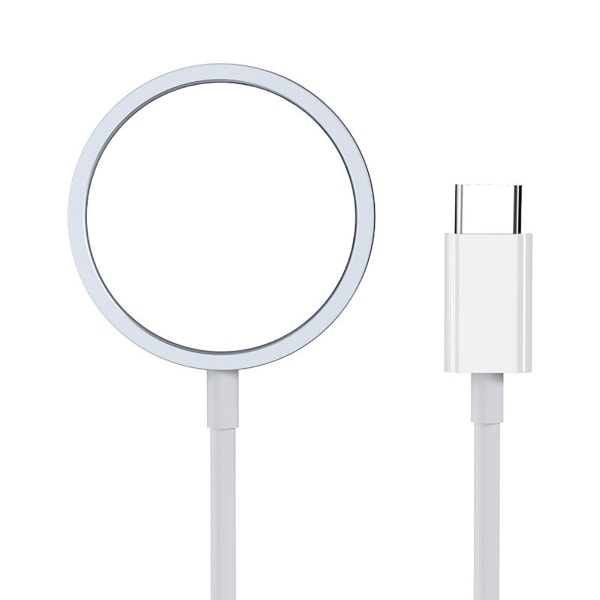 Trådløs oplader 15W Hurtig opladning Ladestation Magnetsuge 1m Kabel til IPhone