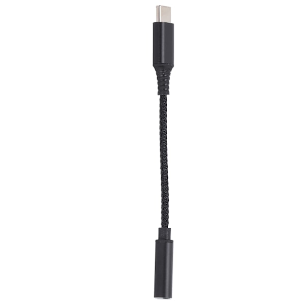 USB-C - 3,5 mm:n naaraspuhelinliitinsovitin, tyypin C kuulokeliitinsovitin, Aux-ääni, nailonpunottu kaapeli, musta