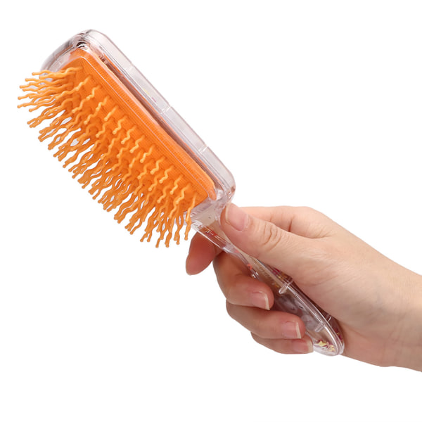 Barn Tecknad paljetter Gasbag Frisör Kam Huvud Hårbotten Massage Kam Styling Tool Gul