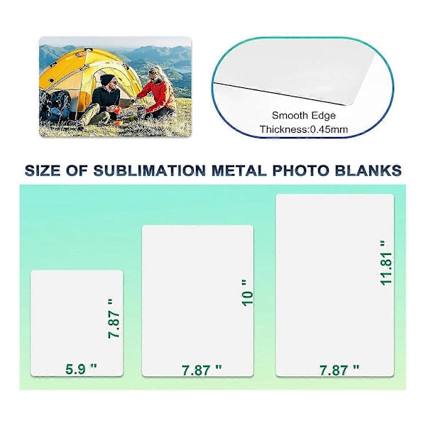 10 st Sublimerings Metall Foto Blank Värmeöverföringspapper, för Design-A