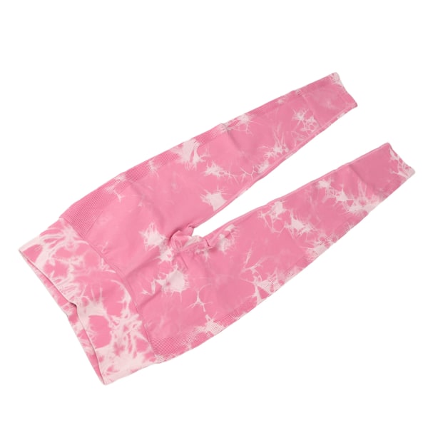 Kvinder Yoga Leggings Tie Dye Højtaljet Hurtigtørrende Sømløs Stram Pink Sports Running Leggings S