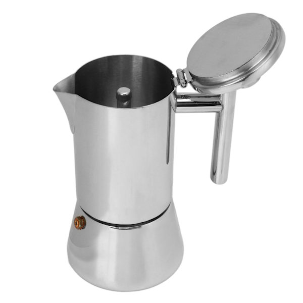 Kaffe-fremstillingskande i rustfrit stål, poleret kaffekande til komfur, køkkenredskab til induktionskomfur, 200 ml til 4 kopper