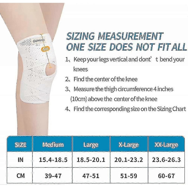 Knæbandage Knæstøtte med Sidestabilisatorer til Meniskskade Knæsmerter Gigt Skader Genoptræning, Justerbar Åndbar ZD HU 1 STK-XL