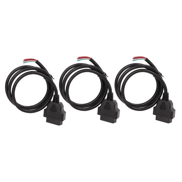 3 stk. 100 cm OBD2 16-bens adapterkabel hun til farvet bar ledning OBD-ledningsstik