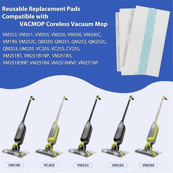 10-pack Moppdynor Refill, Vacmop Ersättningsdynor för