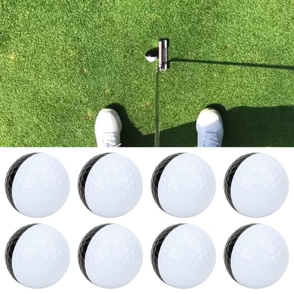 12 stk. PU Golf Øvelsesbold To-lags Sort Hvid Indendørs Træningsputter Tilbehør