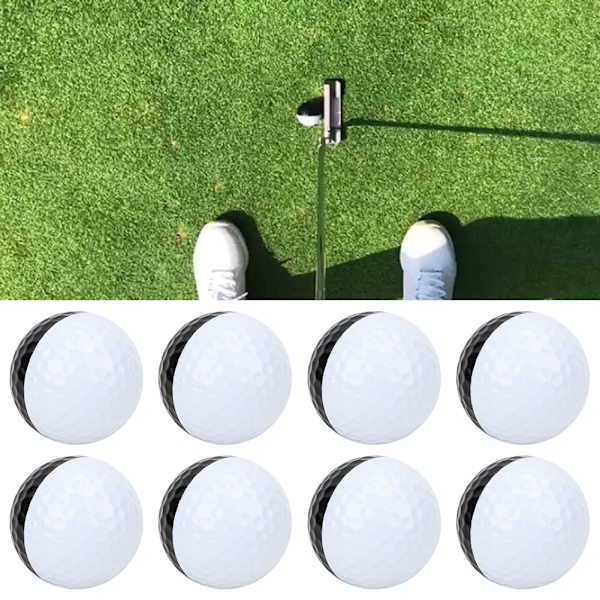 12ST PU Golfövningsboll Tvålagers Svart Vit Inomhusträning Putter Assist Tillbehör