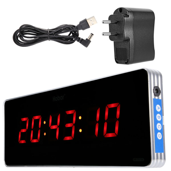 Digital LED Clock Aluminum Alloy Wall Clocks for Office Bedroom (Hour+Minute Second)