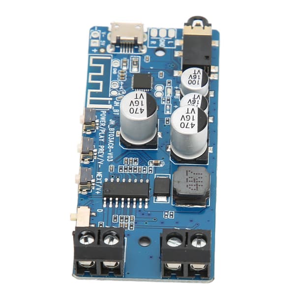 2-kanals Bluetooth 5.0 stereoforsterkerkort Bluetooth vokalmottakerforsterkerkort Blå