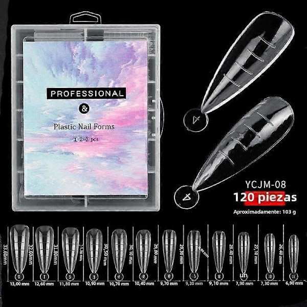 120 st/set Nagelsystem Snabbväxande Gel Duplicator Former Täckt Över Nagel Förlängning Klar Plast8