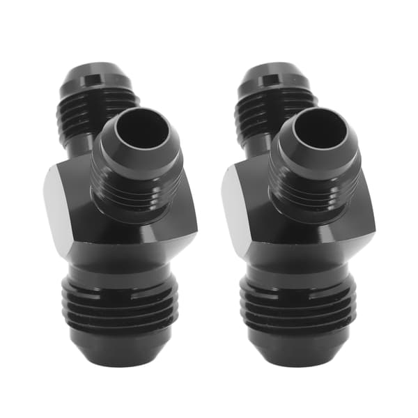 2PCS Y-blockadapterkoppling AN8 till 2AN6 läckagesäker anodiserad svart universal för bränsleslangkoppling