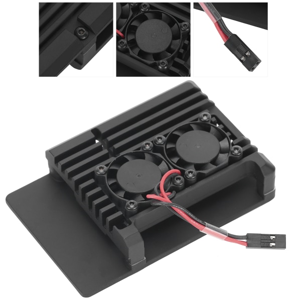 Case Raspberry Pi 4B:lle ja kaksoisjäähdytystuulettimelle, yhteensopiva Pi2b 3b 4B:n kanssa