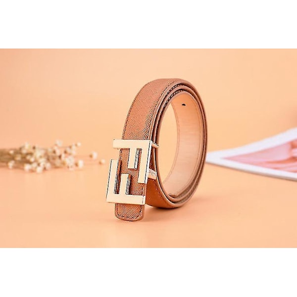 Personality Kids Unisex Belt - Boys' Gentleman Decorative Belt 90cm Camel