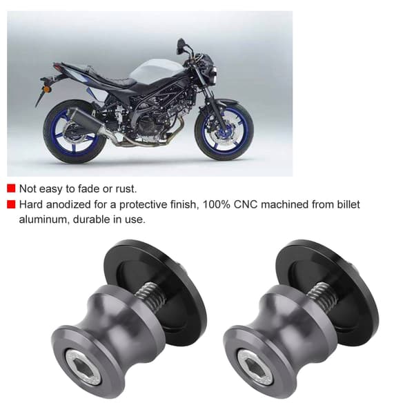 2 stk. 6 mm Motorcykel CNC Baghjulsophæng Swing Arm Spool Sliders Stand Swingarm Bobbins (Titanium)