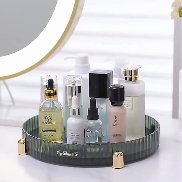 360 Rotating Green Makeup Organizer og parfumebakke til toiletvask og hudpleje