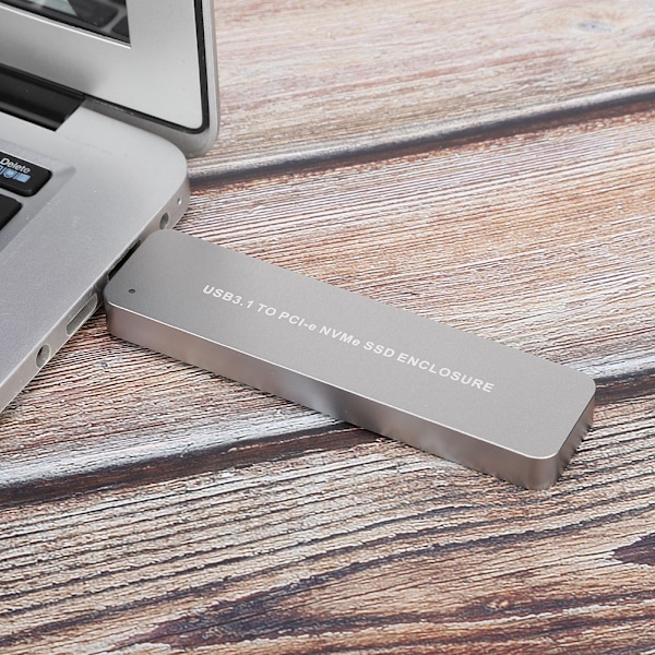 M.2 NVME til Type C bærbar metal sølv mobil harddisk SSD boks kabinet indkapsling indtrækkelig