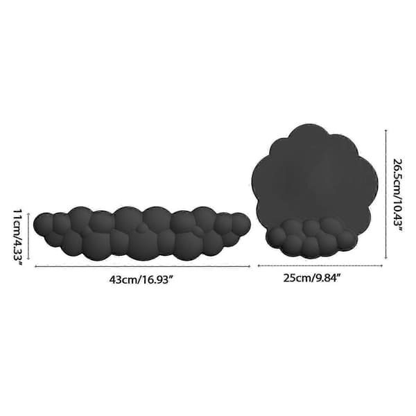 Sky Tastatur Musematte Skrive Håndleddsstøtte Håndleddspute Skum PU Minneskum Håndleddsstøtte Combo Black