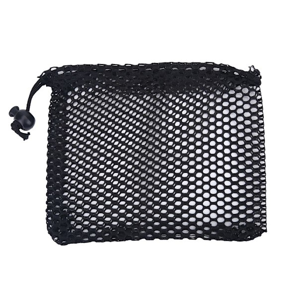 Svart Nylon Mesh Dragsko Golfbollshållare Förvaringsväska (S)
