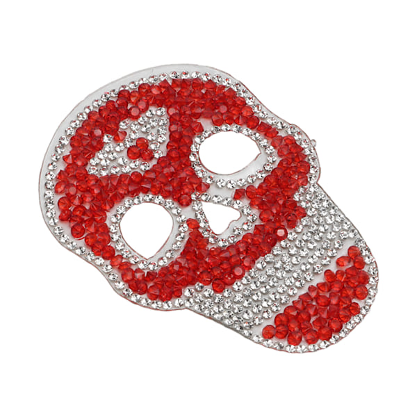 Jern Patches Rød Skull Mønster DIY Fremstilling Rhinestone Dekorative Praktiske Patches Syning til Hatte Tasker