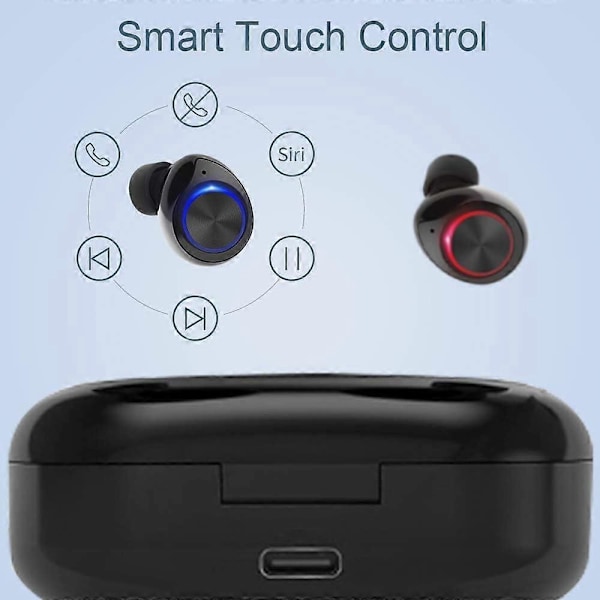 Aidot langattomat Bluetooth 5.0 -nappikuulokkeet latauskotelolla, Mini HD Stereo -ääni, melua vaimentavat in-ear -kuulokkeet