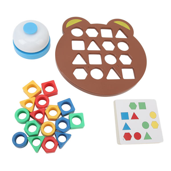 Formmatchningsspel för barn med klocka, geometrisk formmatchningstavla, färgsensorisk pedagogisk leksak för 1-8 år gamla