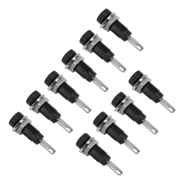 10 stk. J.40003 2 mm bananstik panelstik forlænget stolpe stikadapter til elektronisk instrument, sort