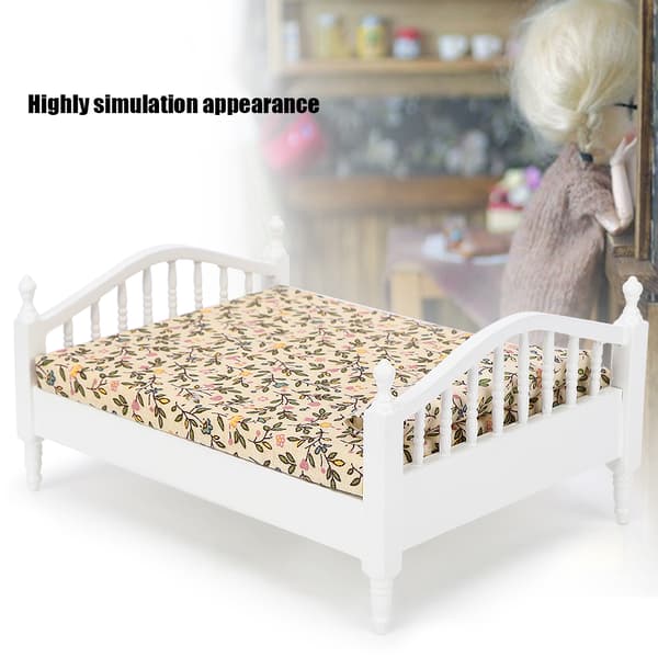 1/12 Dukkehus Miniature Supermarkedshylder Træ Mini Model Sæt Tilbehørsseng