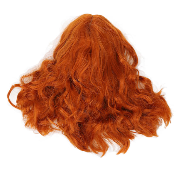 Paryk Varmebestandig Soft Touch Alsidig Orange Krøllet paryk med Air Bangs til Halloween Koncerter Temafester Bryllup Datoer