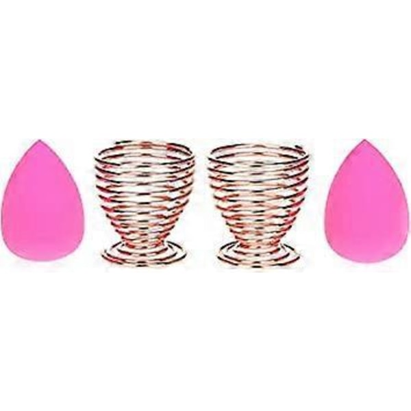 Svamp Blender Holder, (2 Pakk Rose Gull) Sminkesvamp Tørkestativ Oppbevaring Egg Pudder Puff Display Stativ