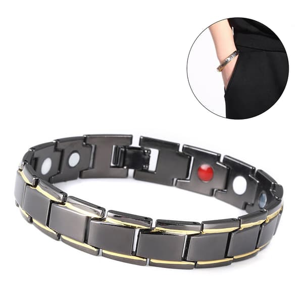 Magnetarmbånd Sort Guld Germanium Lindre Træthed Reducer Strålingsterapi Armbånd
