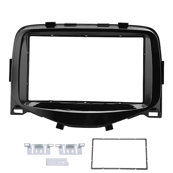 2DIN bilradiofascia trim sentral kontroll dashbordpanel erstatning for AYGO 2014‑2015