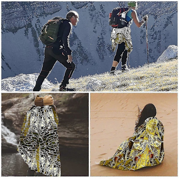 Hätäpeite 10 kpl - Taitettava kulta hopea + kulta - 210x160cm
