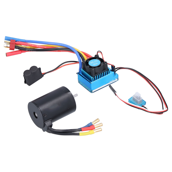 3650 3900KV 4P Sensorlös Borstlös Motor+60A Borstlös ESC Ersättning för 1/10 RC Bil