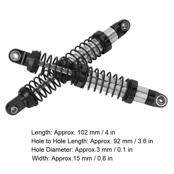 102 mm dobbeltfjeder støddæmper passer til Traxxas trx-4 RC bilmodel Sort B8260SBL