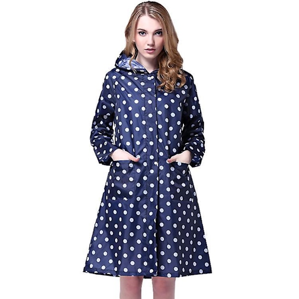 Regnjacka för damer, vattentät, lång regnkappa med huva, vindjacka, lätt regnrock, rese-trenchcoat med huva, XL