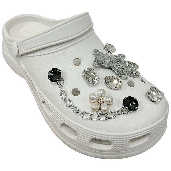 Fashion Diamond Emalje Sko Charms til piger og kvinder - Sæt med perlekæder, ideel til træsko og sandaler - Perfekt til festgaver og fødselsdagsgaver