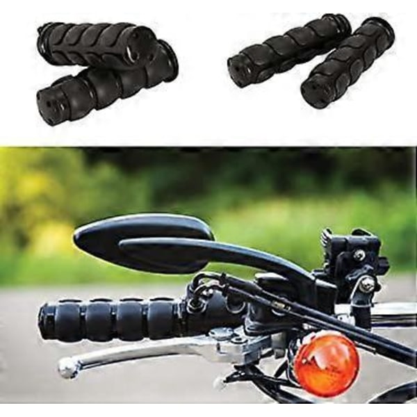 Motorcykelstyrgreb 7/8\" Støbt Gummi Sort Håndgreb Passer til Cruisere Choppere Davidson Suzuki Kawasaki Yamaha Honda