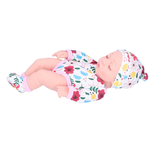 Simulerad vinyl söt docka Reborn babydocka barn födelsedagspresent med färgglada kläder 25cmQ10-026