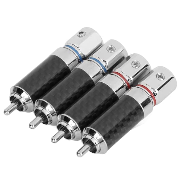 4 stk. RCA-stik messing forkromet lodde-RCA-stik, der passer til op til 10 mm tråddiameter