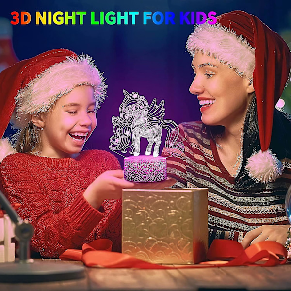 Natlampe til børn, 3D-lampe, til gaver, fødselsdag, festival, soveværelse, dekorationslampe, gaveidé til børnefødselsdag