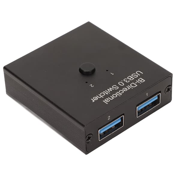 USB 3.0 Switch Selector 2 ind 1 ud 1 ind 2 ud Tovejs Metal Shell USB Delingsswitch til Computer Printer Telefon