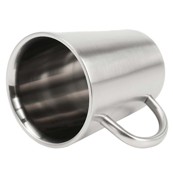 340 ml Rostfritt Stål Kopparpläterad Dubbla Lager Te Mugg Silver