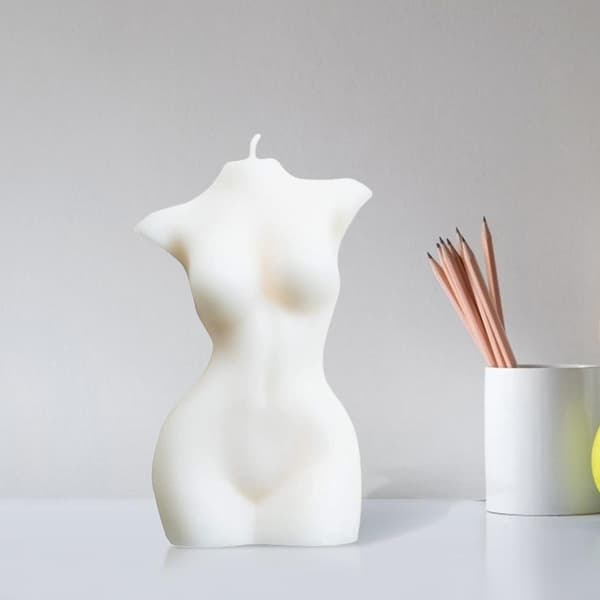 Kvindelys Kvindelig Torso Vegansk Sojavoks Duftlys Afslapning Kvindelys Krop