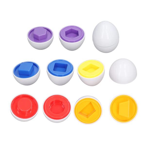 6 stk. matchende påskeegg Tidlig utdanning Trening Logisk tenkning Formmatchende eggleketøy for 3 år og eldre