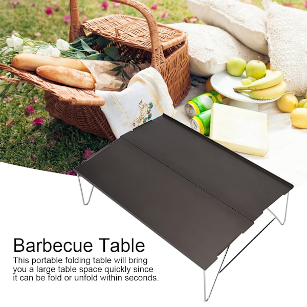 Bærbar udendørs vandreture foldbar aluminiumlegering enkelt grill picnic spisebord