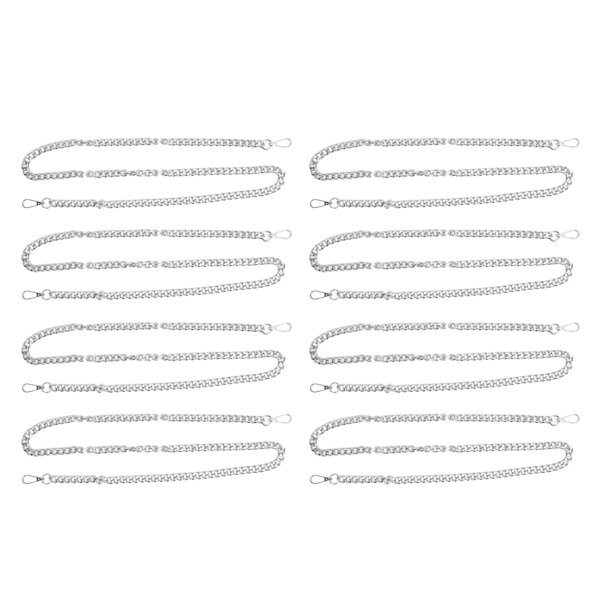 8 stk. kantkæde 8-sidet fræset lige spænde 1,2 meter DIY dekorativ håndværkskæde til smykketilbehør sølv