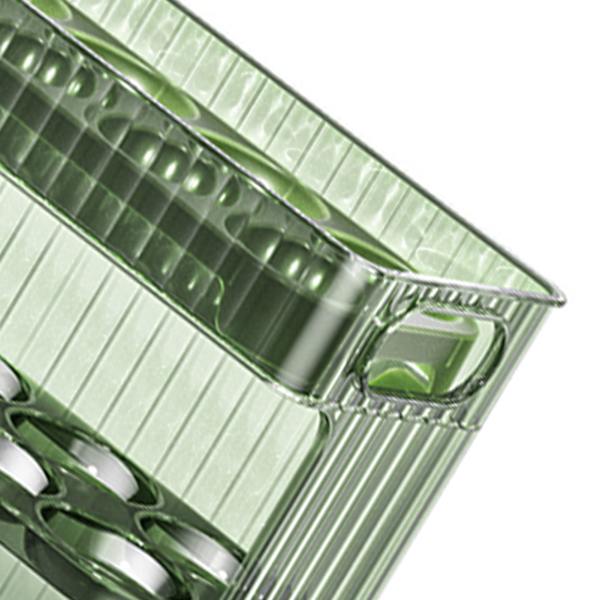 30 Count Flip Fridge Egg Tray Container PET Auto Keep Eggs Fresh Flip Egg Tray Container for Refrigerator Dooor Green