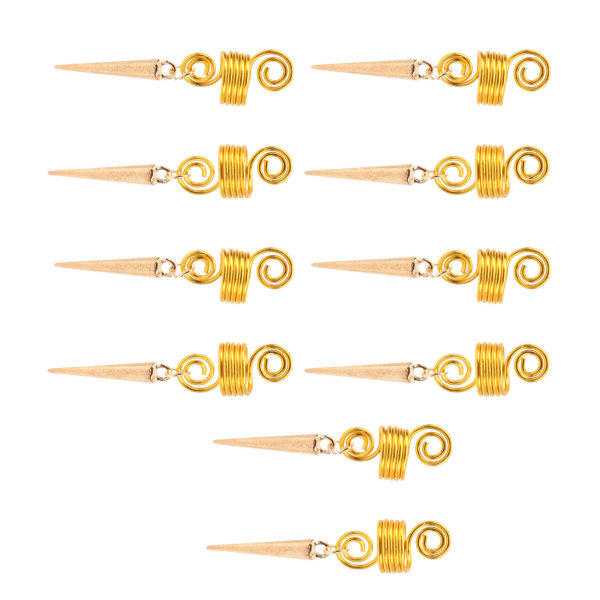 10 stk Dreadlocks Beads Fashionable guldskægperler til DIY Armbånd Halskæde Smykker Hårdekoration