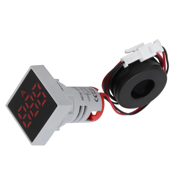 Digital strömmätare Matt panel Amperemeter Signalindikatorlampa AC 220V AD16‑22FSARed